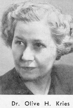 Photo of 
Dr. Olive Hutchinson Krees, CMU