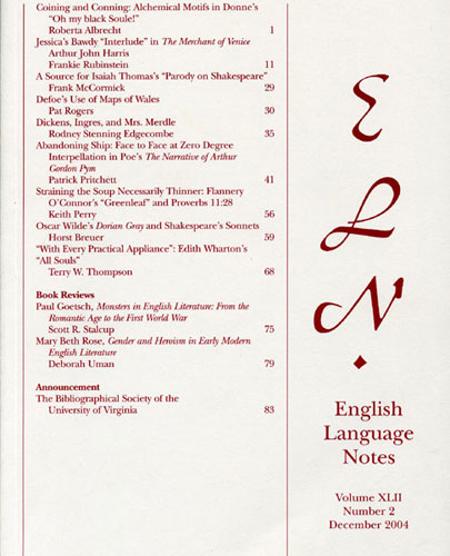 Journal Cover of Jessica's Bawdy 'Interlude' in The Merchant of Venice